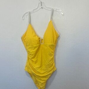 Bright summer Vibrant Yellow one piece swimsuit Swimwear plus size 20 bathing